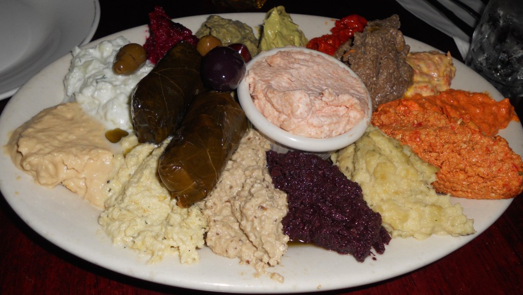 mezedes sampler at Balkanika Macedonian restaurant NYC