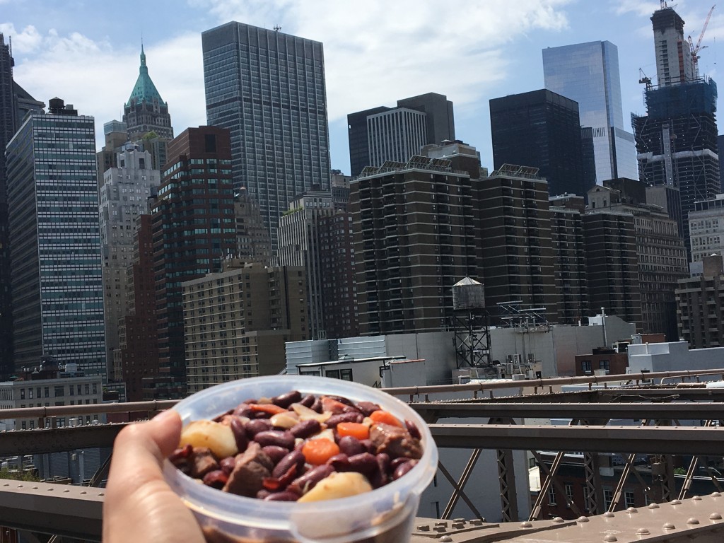 East Timor cuisine in New York City skyline Brooklyn Bridge