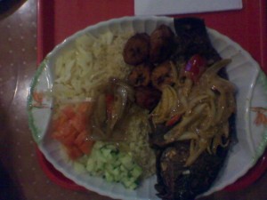 Guinean baked fish at Fatima in Brooklyn
