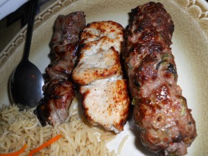 Lamb tikka and beef kofta kebabs at NYC Afghan restaurant
