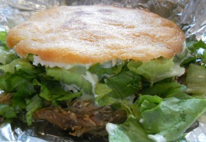 Venezuelan arepa at Patacon Pisao NYC