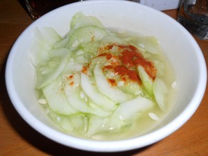 Hungarian cucumber salad at Andre's Cafe in NYC