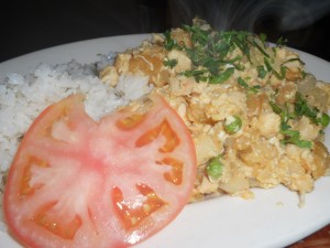 revuelto de pollo at Mi Bolivia restaurant NYC