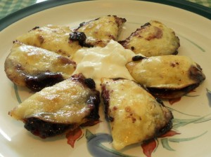 blueberry pierogies at Milan's Slovak restaurant NYC