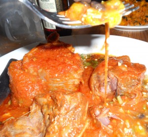 Nigerian goat and okra at Buka NYC