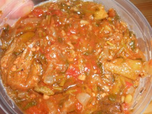 okra at Lebanese-owned Damascus Bakery in Brooklyn