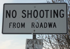 no shooting from roadway sign