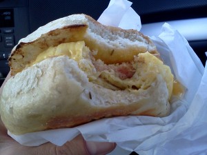 rosemary bagel sandwich at LuLu's in Fairbanks