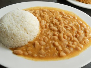 rice and canary beans in NYC Peruvian restaurant